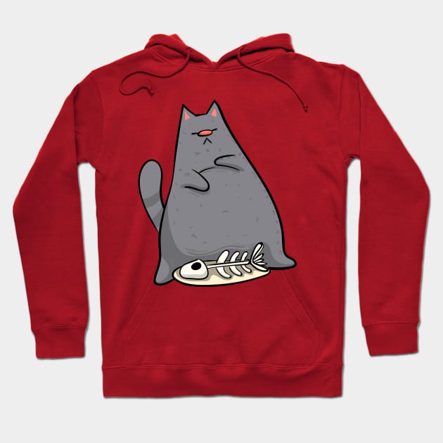 Russian Blue - Lazy Cat Print Hoodie by KPrimeArt